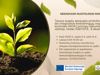 Kvietimas dalyvauti nemokamuose nuotoliniuose mokymuose spalio 9 arba 14 d.