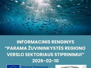 Informacinis renginys apie paramą žuvininkystės verslo pradžiai arba plėtrai