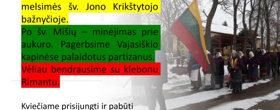 Lietuvos valstybės atkūrimo minėjimas Vajasiškyje